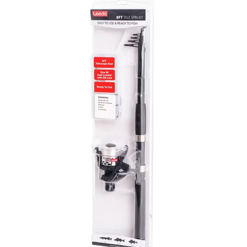 Leeda 8ft Tele Spin Kit<Pike / Predator Rod & Reel Combo