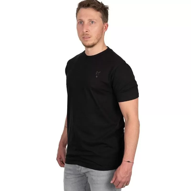 Fox Black Head Logo Fishing T-Shirt<Carp Clothing