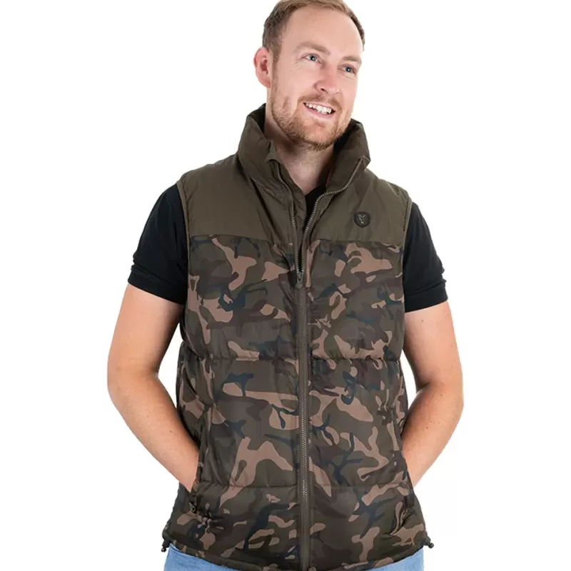 Fox Camo/Khaki RS Fishing Gilet<Carp Clothing