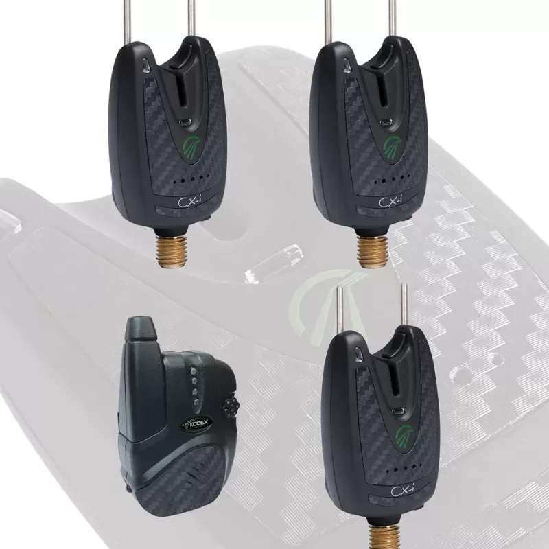 Kodex CX-i Wireless Alarms x3 + Receiver + Case<Carp Bite Alarms
