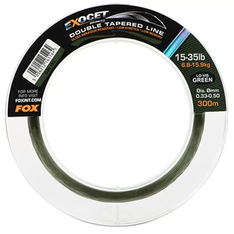 Fox Exocet Pro Lo-Vis Green Double Tapered Fishing Mainline 300m<Carp Line