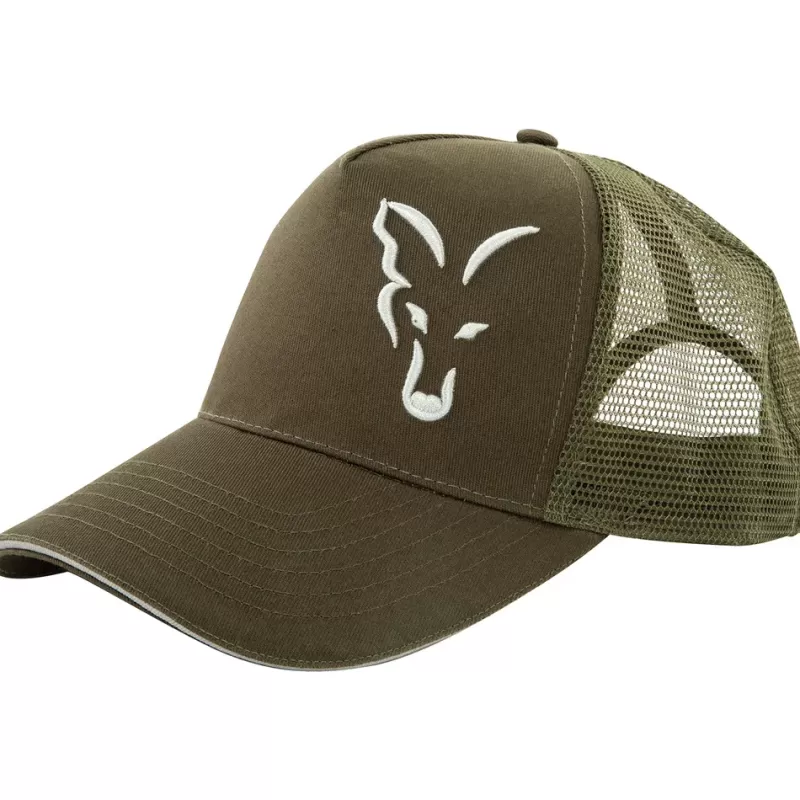 Fox Green & Silver Trucker Fishing Cap<Carp Clothing