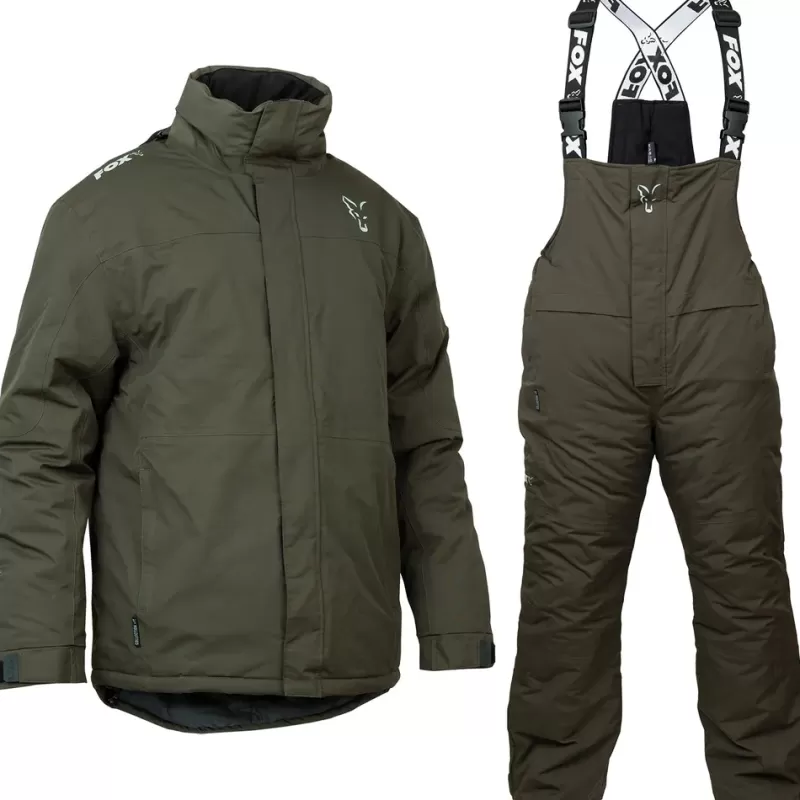 Fox Green & Silver Winter Fishing Suit<Carp Clothing