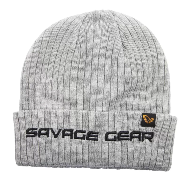 Savage Gear Light Grey Melange Fold Up Fishing Beanie<Pike / Predator Clothing