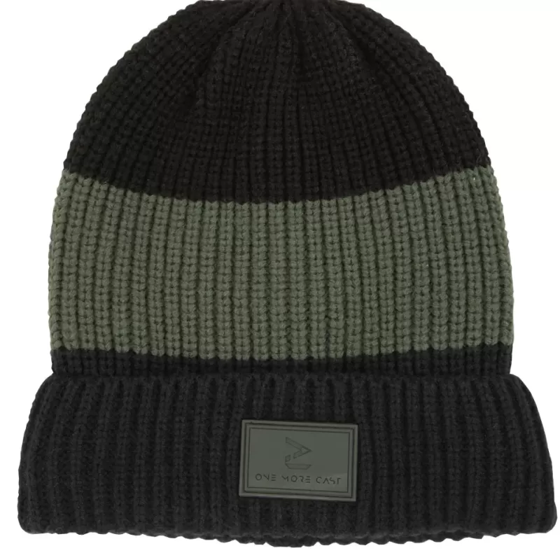 One More Cast OMC Big Head Black Stripe Fishing Beanie<Carp Clothing