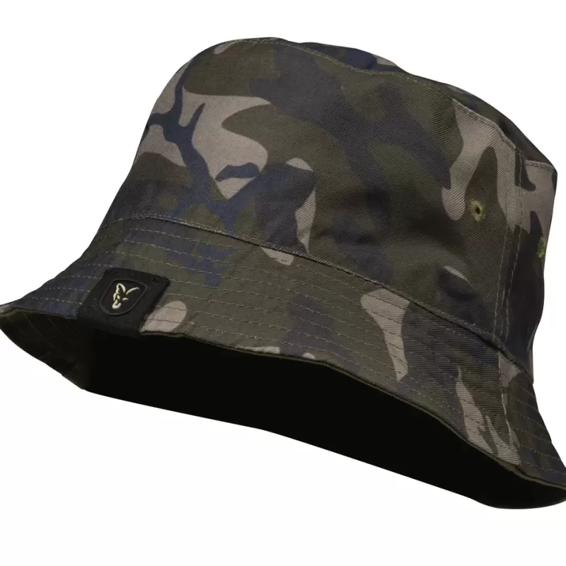 Fox Reversible Bucket Fishing Hat Khaki Camo<Carp Clothing
