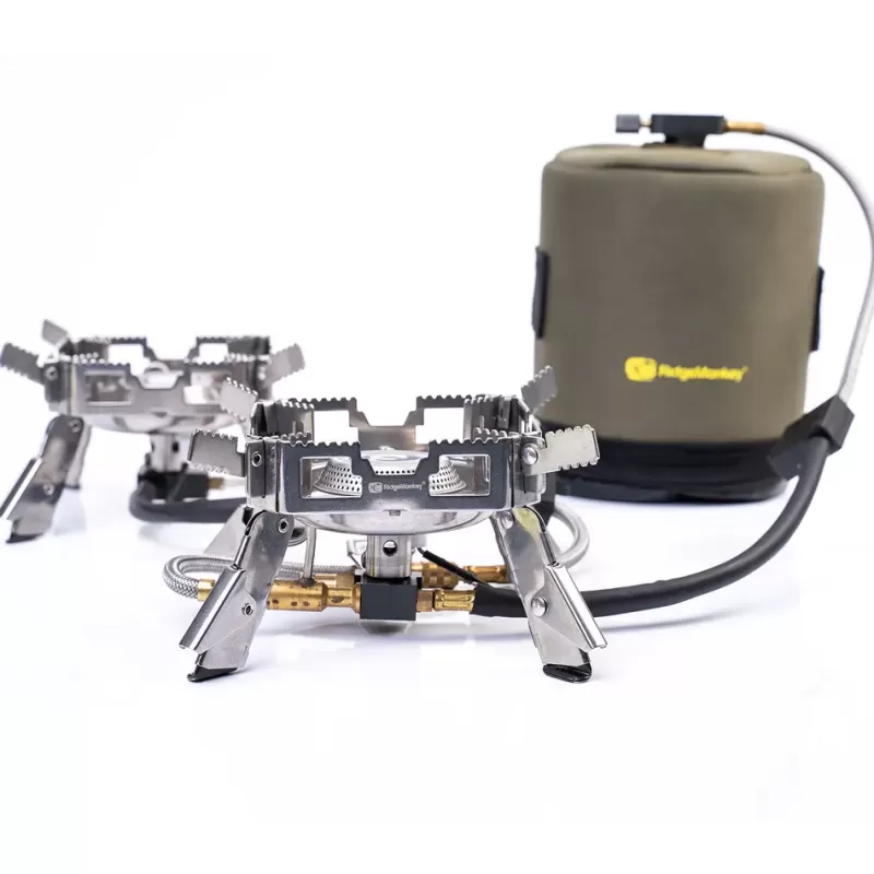 Ridge Monkey RidgeMonkey Quad Connect Fishing Stove Pro Mini Full Kit<Carp Cooking Equipment