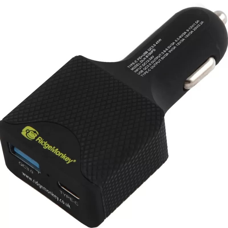 Ridge Monkey RidgeMonkey Vault 45W USB-C PD Car Charger Adaptor<Carp Miscellaneous