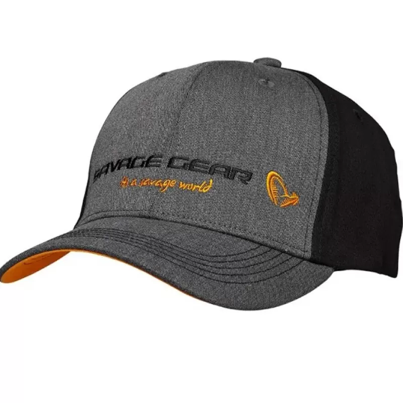 Savage Gear Strike Grey Melange Black Fishing Cap<Pike / Predator Clothing