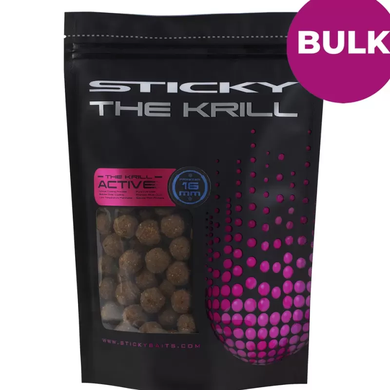 Sticky Baits The Krill Active Frozen Boilies - BULK<Carp Bait & Additives