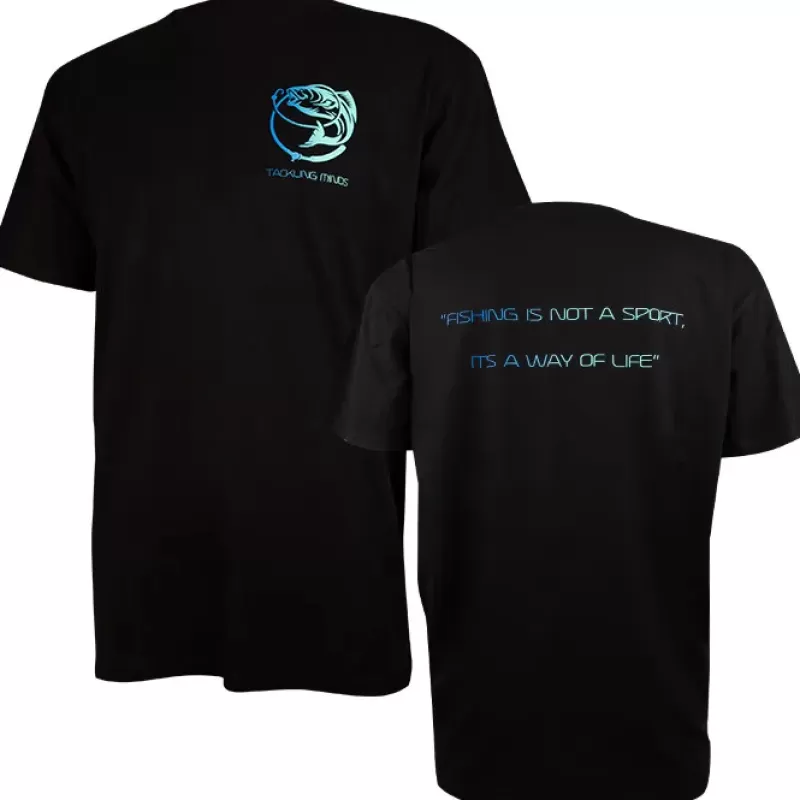 Tackling Minds Ultra Premium Basic Black Fishing T-Shirt<Coarse & Match Clothing