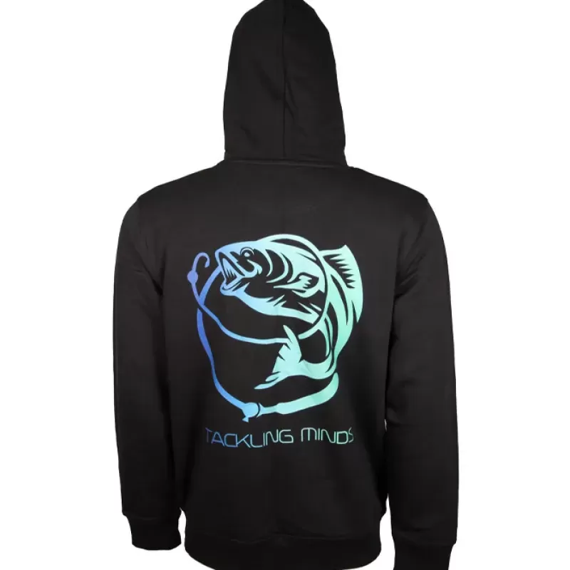 Tackling Minds Ultra Premium Black Fishing Hoodie<Fly Clothing