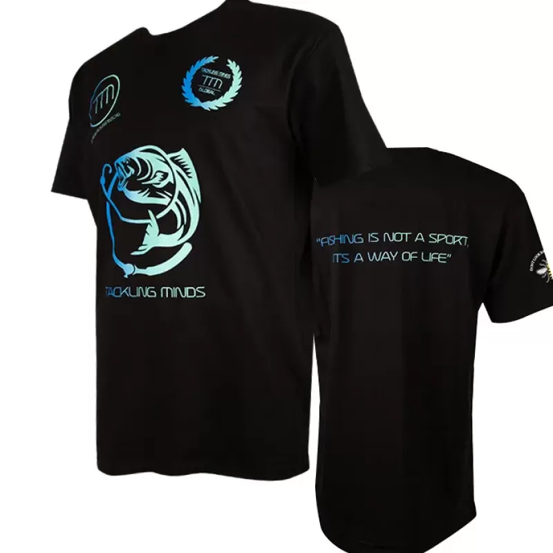 Tackling Minds Ultra Premium Black Fishing T-Shirt<Coarse & Match Clothing